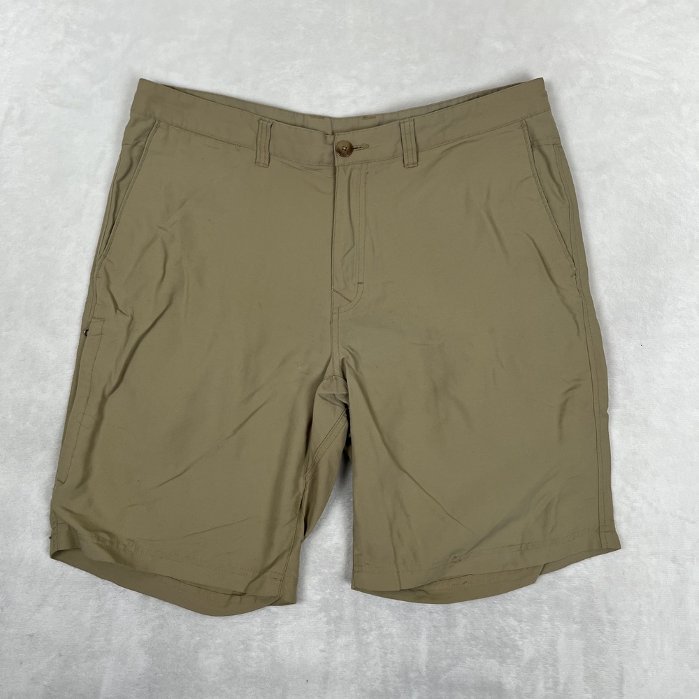 REI Shorts Mens 36 Beige Nylon Hiking Lightweight 9 Inseam Zip Pocket Outdoor